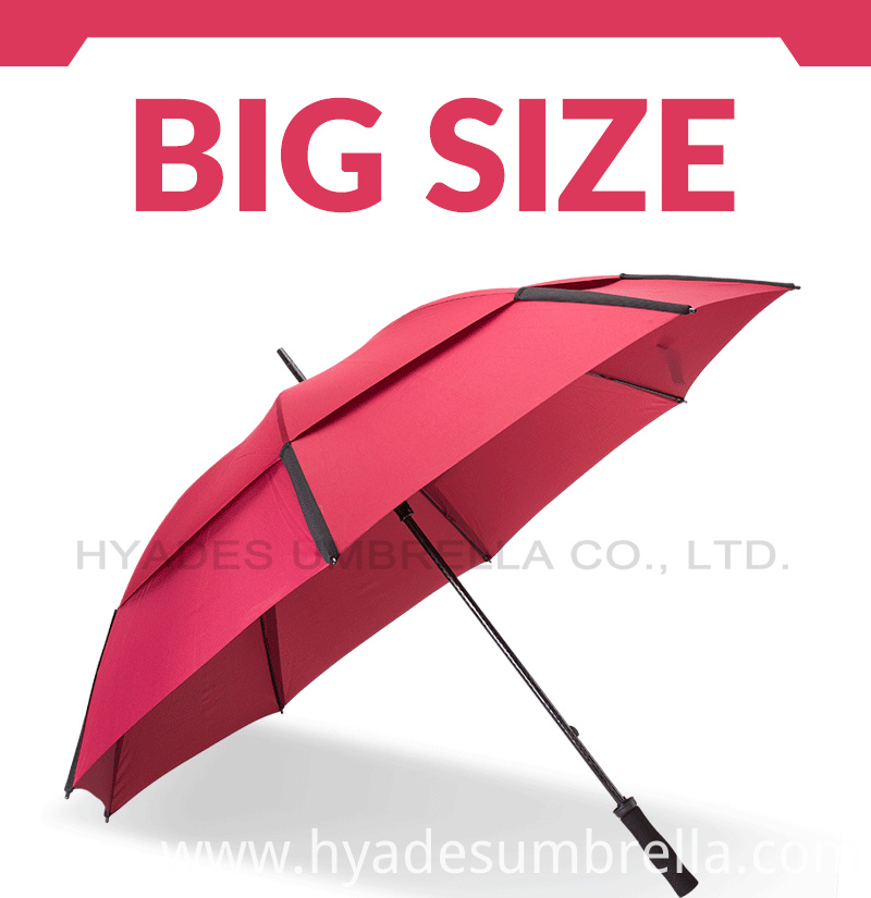 Large Double Layered Windproof Golf Umbrella Plain Color Large Double Layered Windproof Golf Umbrella Plain Color